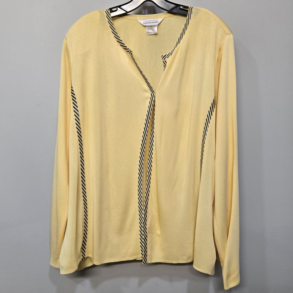 Vintage Exclusively Misook Cardigan‎ Sweater Large 100% Acrylic Office Summer